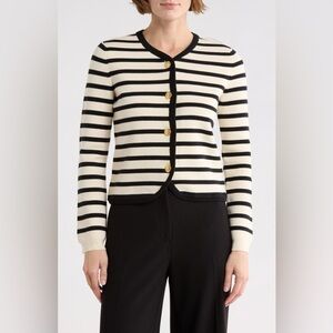 Rag & bone Dee Striped Cotton-Blend Cardigan